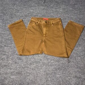La Double Jeans Womens 31 Brown The Fancy Crop High Rise Made in Italy Designer